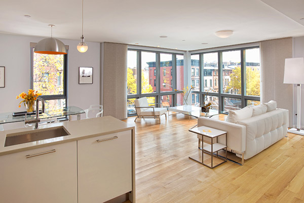 Kitchen and living room at 620 10th Street